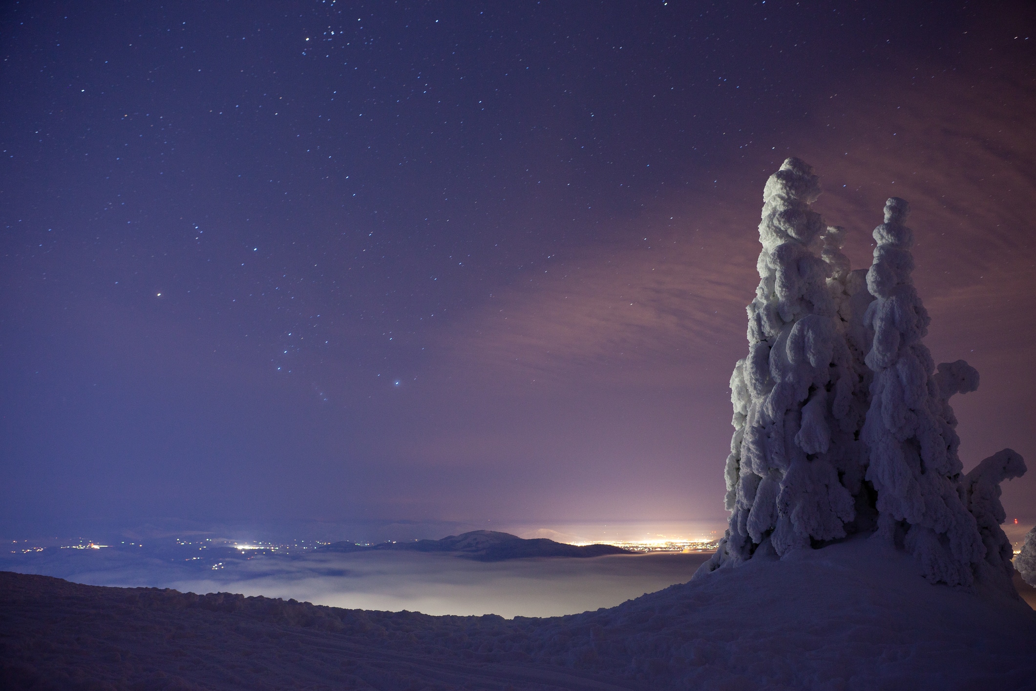 Winter Night on Mt Spokane